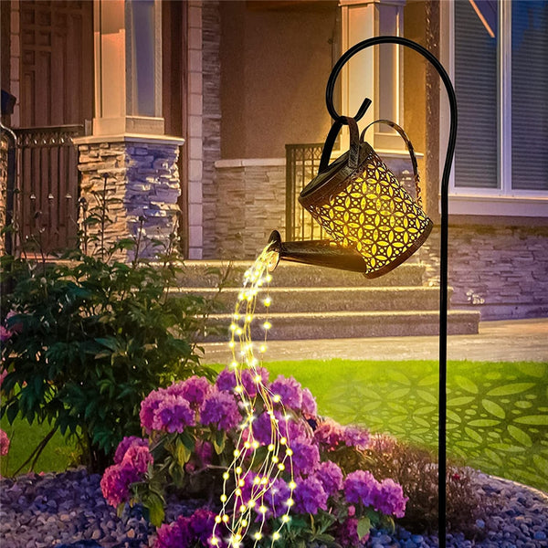 Solar Watering Can Light Hanging Waterfall Lamp - Illuminate Your Garden with Eco-Friendly Elegance