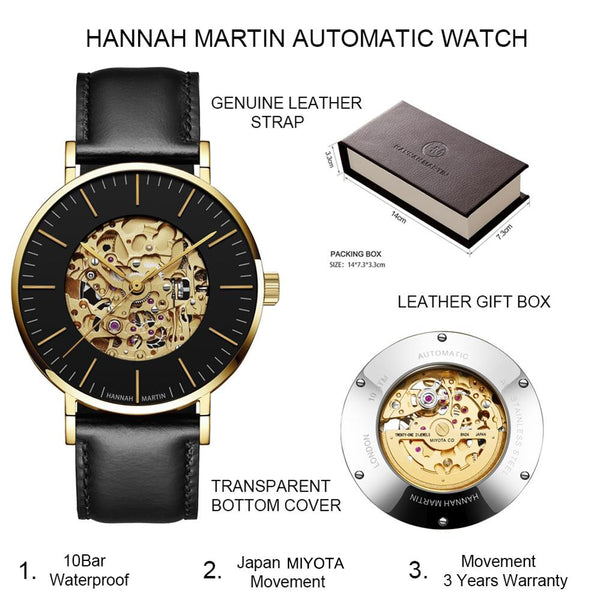 BERRY'S BUYS™ Hannah Martin Men Mechanic Watch - The Ultimate Timepiece for Modern Men - Experience Luxury and Functionality. - Berry's Buys