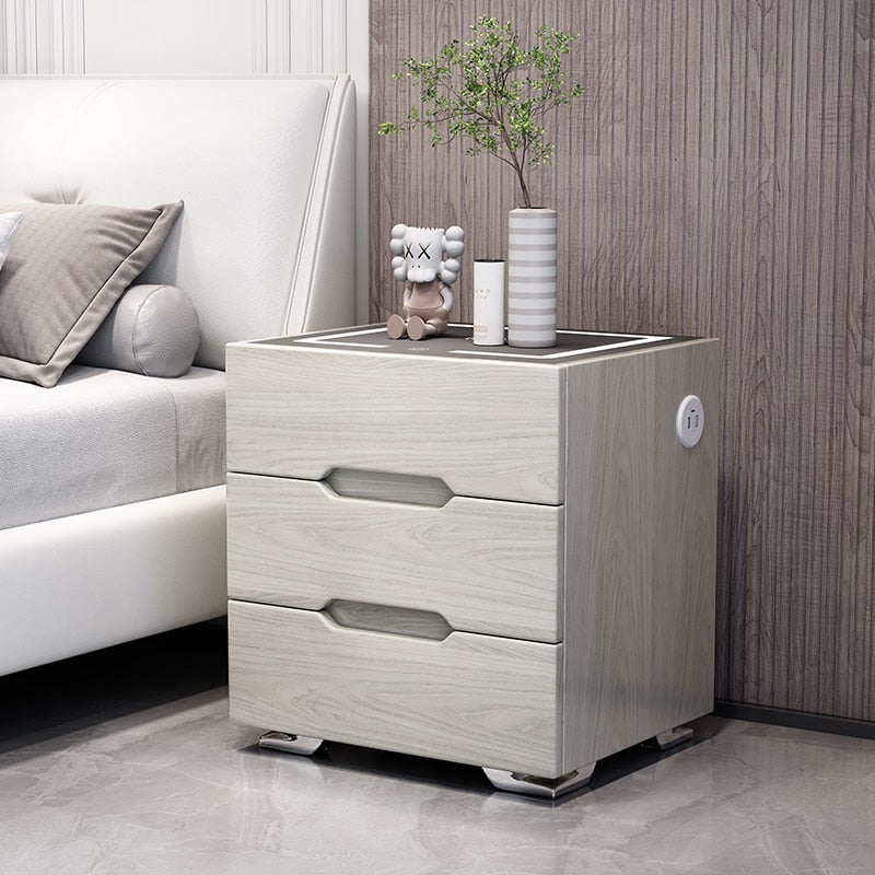 LISMA 3 Drawers Cabinet LED Smart Bedside Table Nightstand - Elevate Your Bedroom with Style and ...