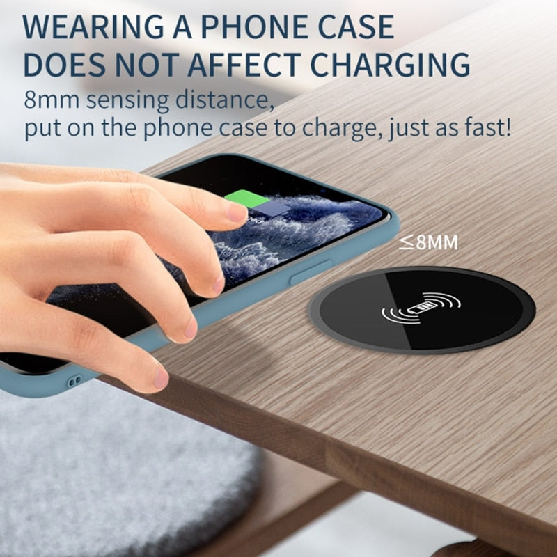 BERRY'S BUYS™ 594A 15W Fast Wireless Charger - Keep Your Devices Fully Charged with Ease - The Ultimate Charging Solution for Any Desktop Setup - Berry's Buys