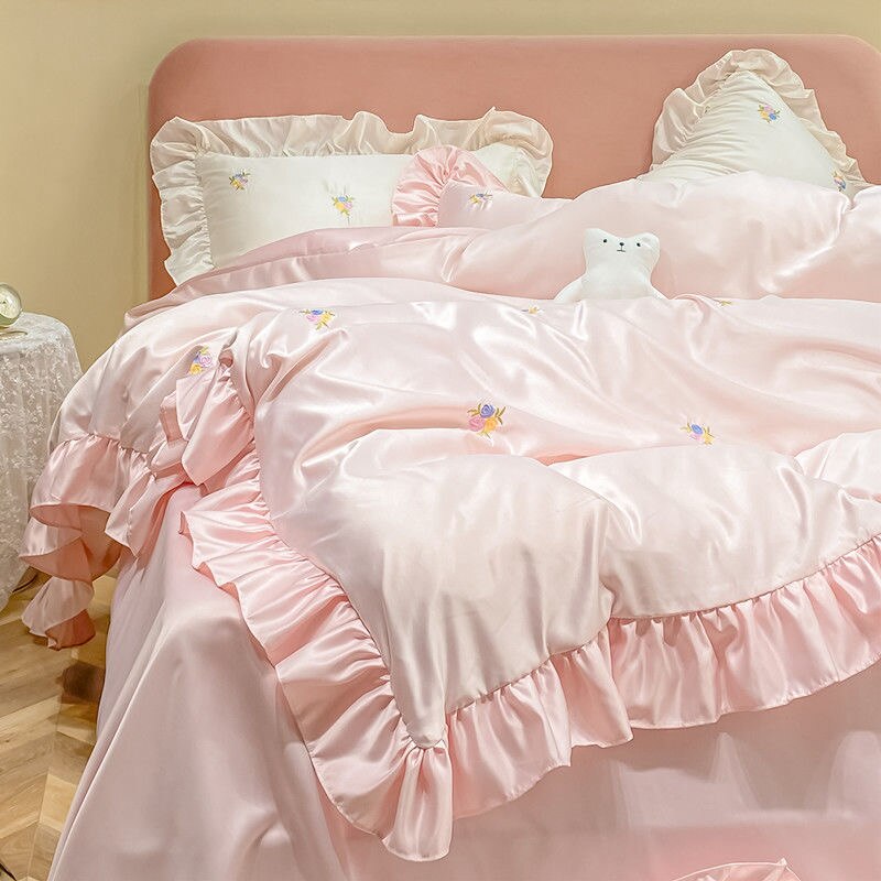 BERRY'S BUYS™ Introducing the JUSTCHIC 4PCS Spring Summer Luxury Duvet Cover Bedding Set - Add Elegance to Your Bedroom - Experience Ultimate Comfort and Style - Berry's Buys