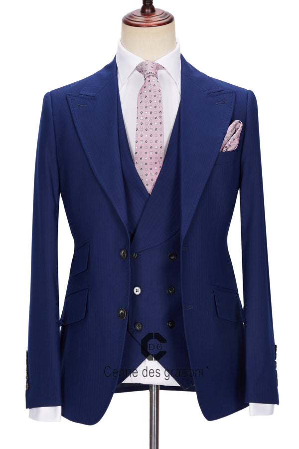 BERRY'S BUYS™ Cenne Des Graoom Tailor-Made 3 Pieces Stripe Suit - Look Sharp and Stylish with this Versatile Wardrobe Essential - Berry's Buys