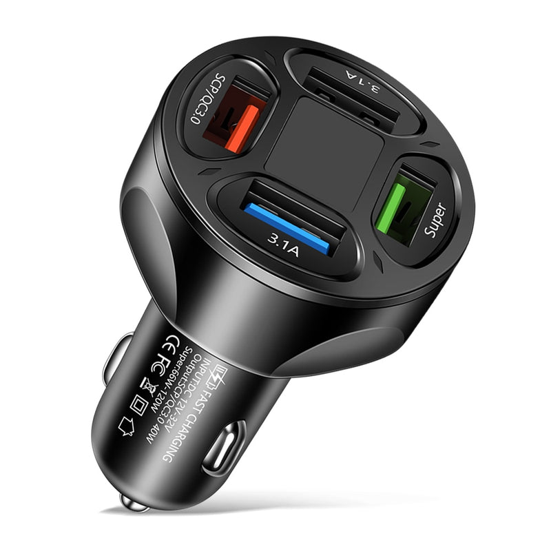 BERRY'S BUYS™ 4 Ports USB Car Charger - Charge multiple devices on the go with ease - Stay powered up wherever you are! - Berry's Buys