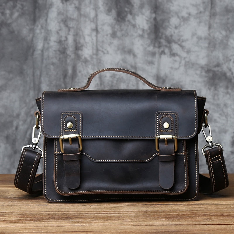NZPJ Retro Leather Men's Mailman Bag - Vintage Style and Modern Functionality - The Perfect Acces...
