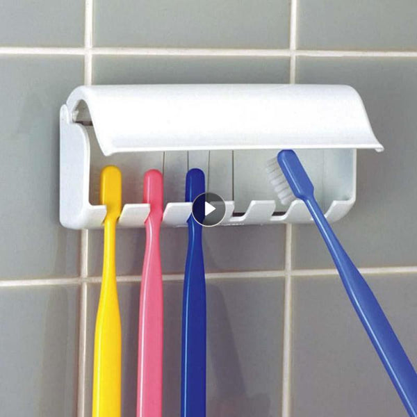 Toothbrush Holder Toothpaste Traceless Stand Rack - The Ultimate Organizer for a Clutter-Free Bat...