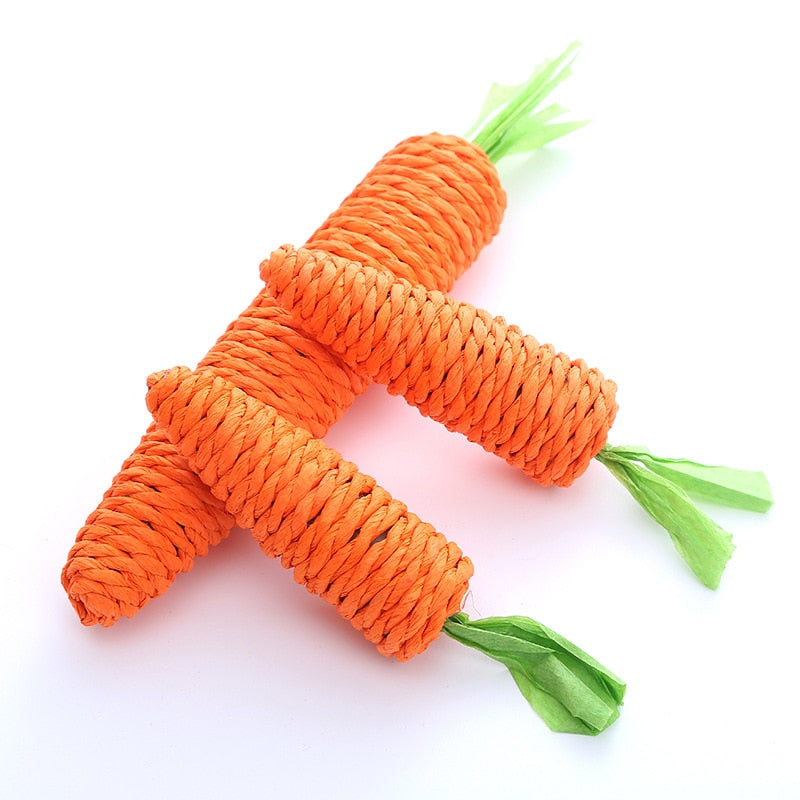 BERRY'S BUYS™ Carrot Pet Cat Toy Paper Rope Chew Toy - Keep Your Feline Friend Entertained and Healthy! - Berry's Buys