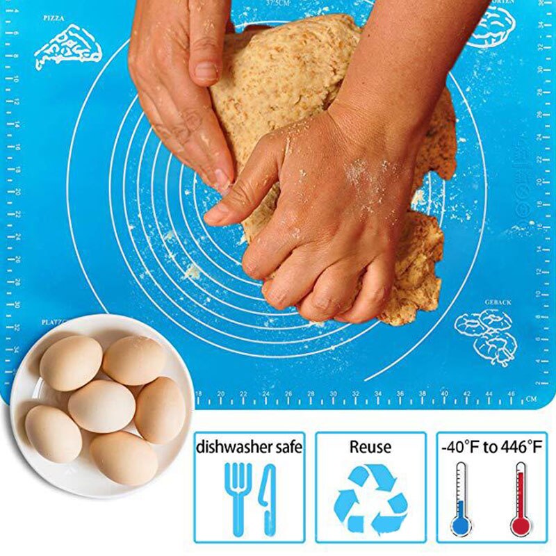BERRY'S BUYS™ Blue Silicone Mat Kitchen Kneading Dough Baking Mat - The Ultimate Non-Stick Solution for Perfectly Rolled Doughs and Pastries! - Berry's Buys