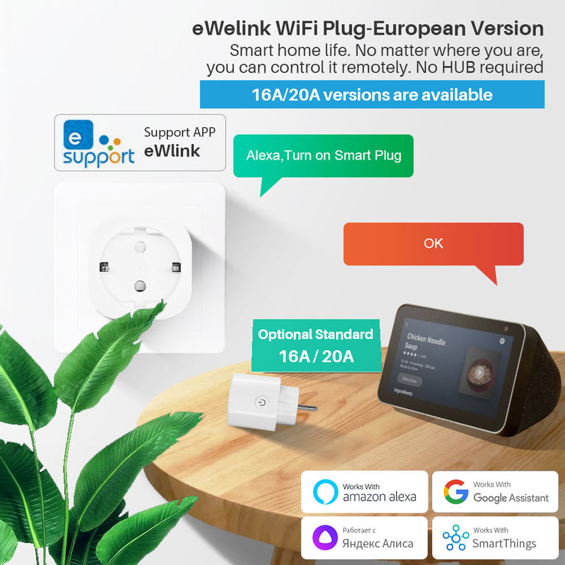 BERRY'S BUYS™ eWelink Smart Plug WiFi Socket - Control Your Home Devices from Anywhere with Ease - Save Energy and Money - Berry's Buys