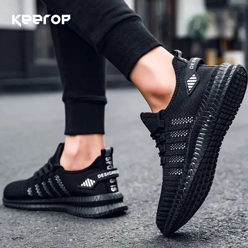 KEEROP Men's Sneakers - Step Up Your Style Game with Comfortable and Breathable Footwear