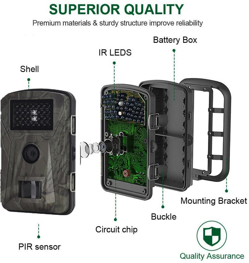 Outdoor Hunting Trail Camera - Capture Nature's Beauty Day or Night - Crystal Clear Images and Video