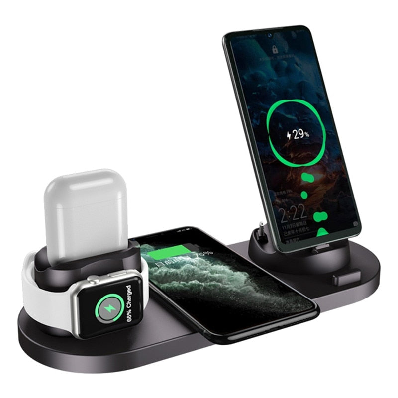 BERRY'S BUYS™ 30W 7 in 1 Wireless Charger Stand Pad - Charge All Your Apple Devices Simultaneously - Never Deal with Tangled Cords Again! - Berry's Buys