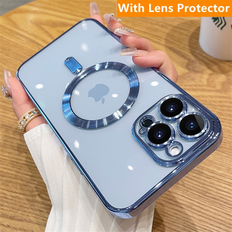 BERRY'S BUYS™ Fashion Transparent Magnetic Wireless Charging Case for Magsafe - The Ultimate iPhone Accessory - Style and Protection Combined! - Berry's Buys