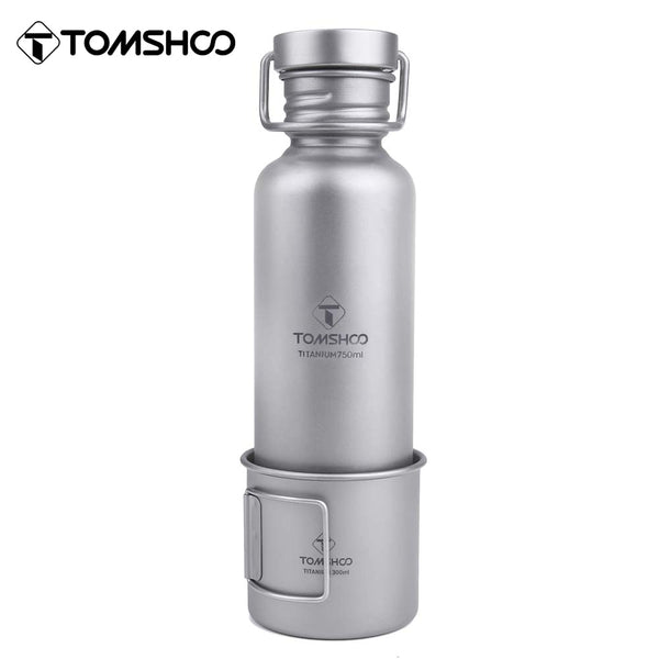 Tomshoo Titanium Water Bottle with Cup - The Ultimate Outdoor Drinking Solution - Durable, Stylis...
