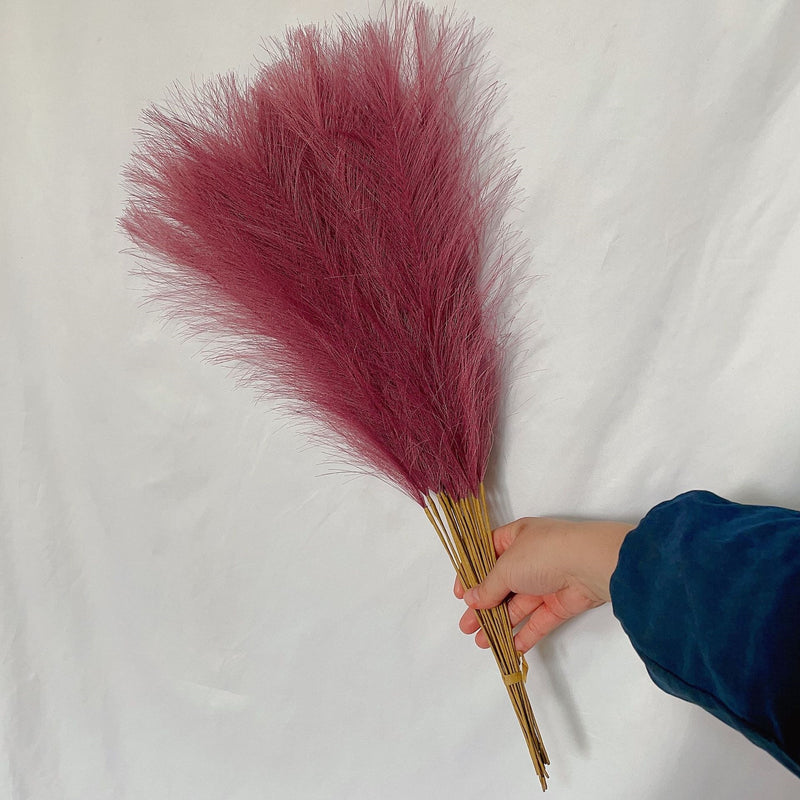 BERRY'S BUYS™ 55CM 5/10/20PCS Fluffy Pampas Grass Boho Decor Flower Fake Plant Reed Simulated Wedding Party Home Decoration Artificial Flowers - Berry's Buys