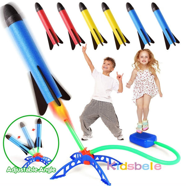 Kid Air Rocket Foot Pump Launcher Toys Sport Game - Blast off to outdoor fun and exercise for kid...