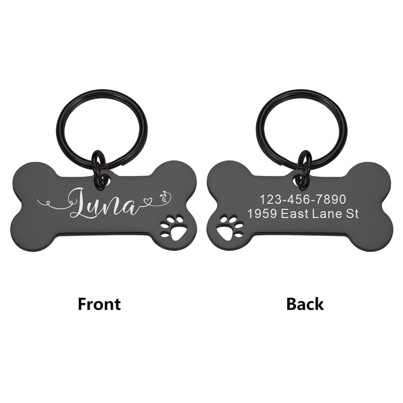 Personalized Pet Dog Tags - Keep Your Furry Friend Safe and Stylish - Customizable with Free Engr...
