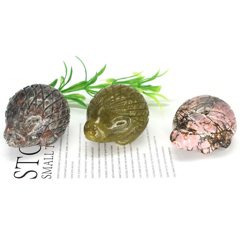 BERRY'S BUYS™ 2" Hedgehog Statue - A Natural Crystal Masterpiece for Animal Lovers - Add Elegance and Calming Energy to Your Home Decor! - Berry's Buys