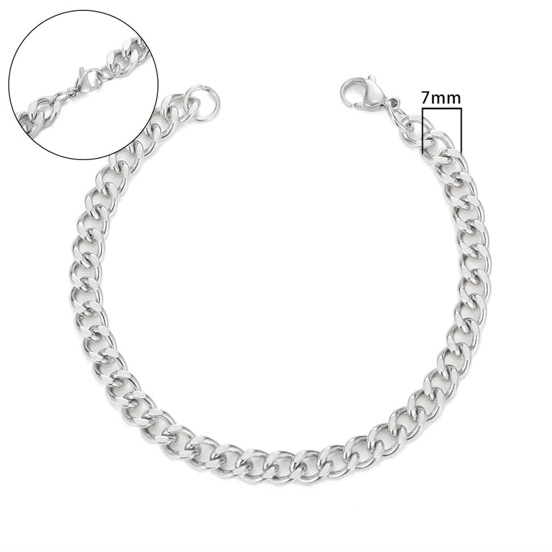 BERRY'S BUYS™ Cuban Link Chain Bracelet - Add Punk Flair to Your Outfit - High-Quality Stainless Steel for Lasting Wear - Berry's Buys