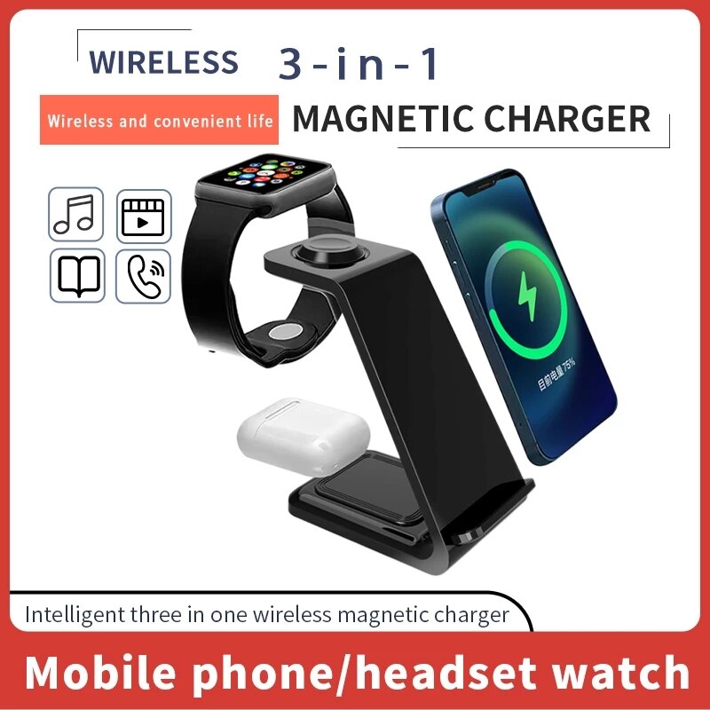VIKEFON 20W 3 in 1 Wireless Charger Stand - Charge all your Apple devices with ease - Say goodbye...