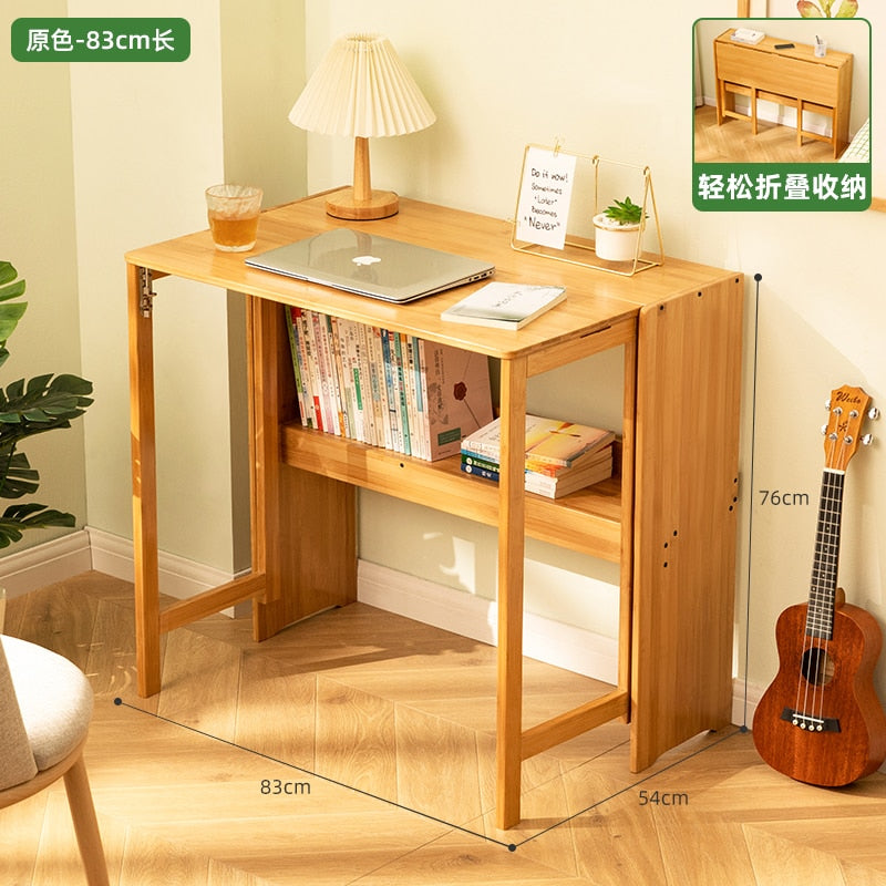 Natural Wood Folding Table - The Ultimate Space-Saving Solution for Your Home Office - Stay Organ...