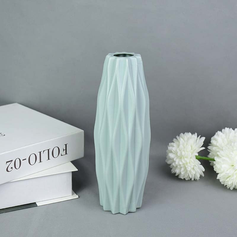 Modern Flower Vase White Pink Blue Plastic Vase Flower Pot Basket Nordic Home Living Room Decorat...