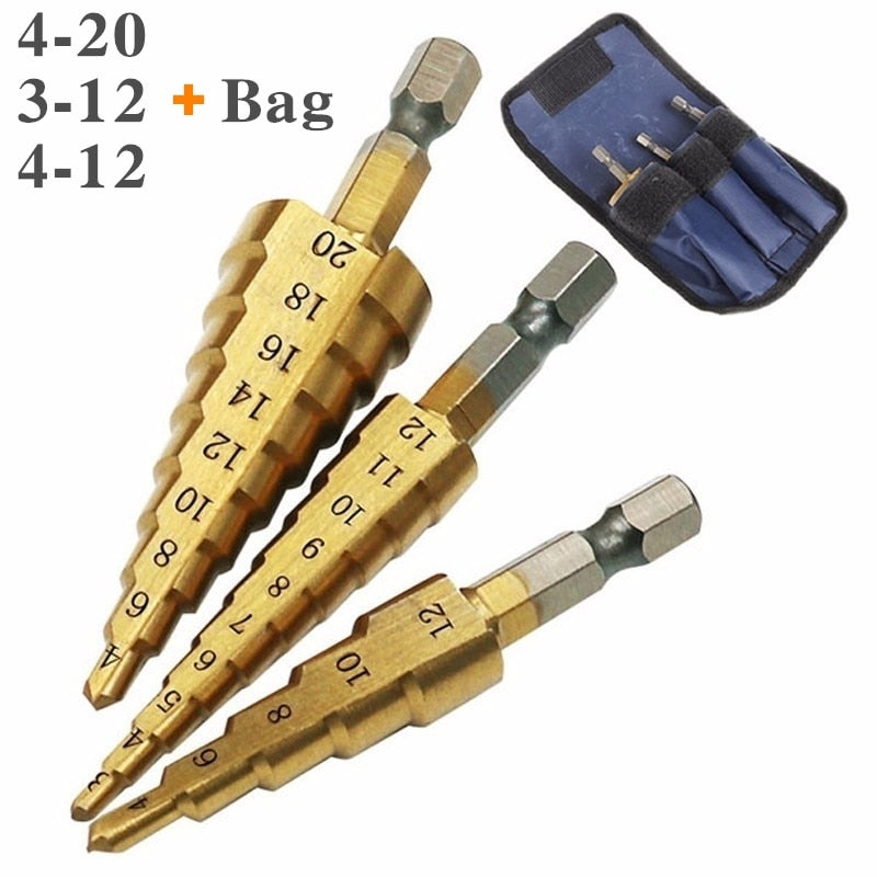 BERRY'S BUYS™ HSS Straight Groove Step Drill Bit Set - Effortlessly Drill Through Metal and Wood - Perfect for DIY Enthusiasts and Professionals - Berry's Buys