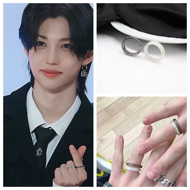 BERRY'S BUYS™ 2023 Korean Wave New Stray Kids Felix Same Acrylic Resin Ring - Add a Pop of Color to Your Style - Durable and Lightweight - Berry's Buys
