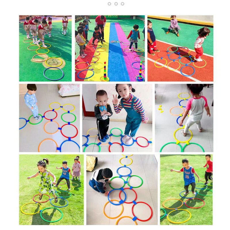 Outdoor Kids Funny Physical Training Sport Toys Lattice Jump Ring Set Game - Keep Your Child Acti...