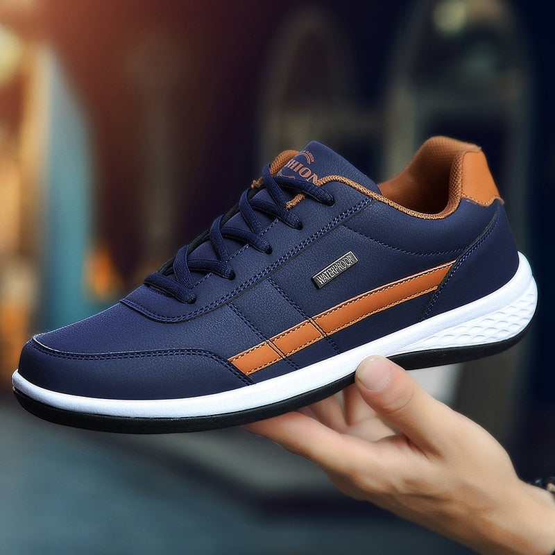 WIENJEE Leather Men Shoes Sneakers - Step Up Your Style with Comfort and Durability