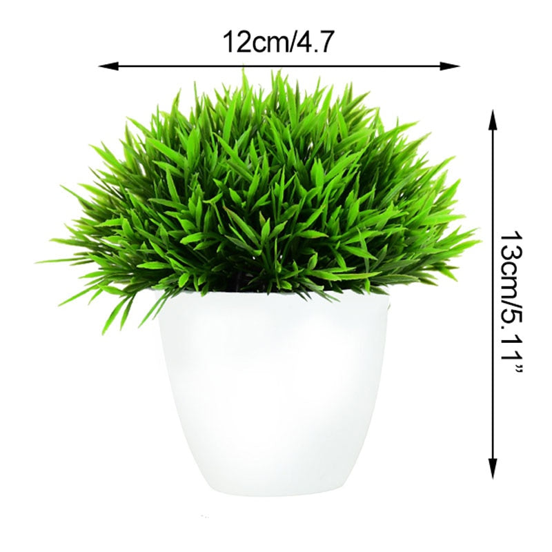 BERRY'S BUYS™ Artificial Plants Potted Green Bonsai Small Tree Grass Plants Pot Ornament Fake Flowers for Home Garden Decoration Wedding Party - Berry's Buys