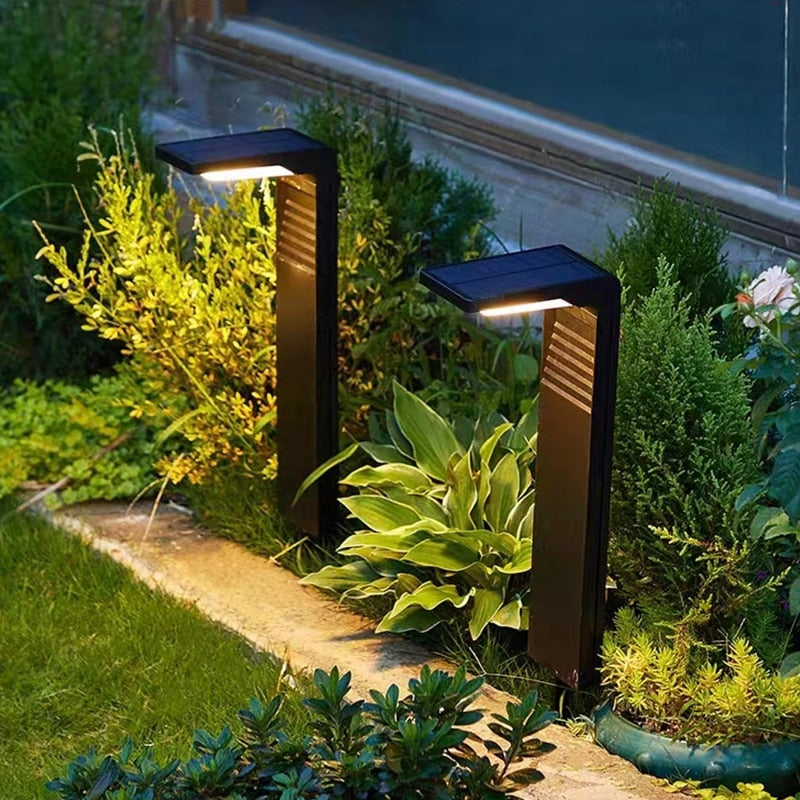Solar Garden Lights Outdoor Waterproof LED Light Decoration Pathway Landscape Bollard Solar Lawn ...