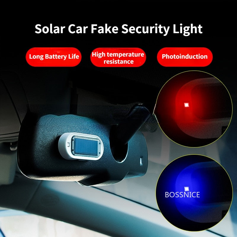 Solar & USB Power Car Alarm Wireless Warning Security Light - Protect Your Vehicle with a Powerfu...