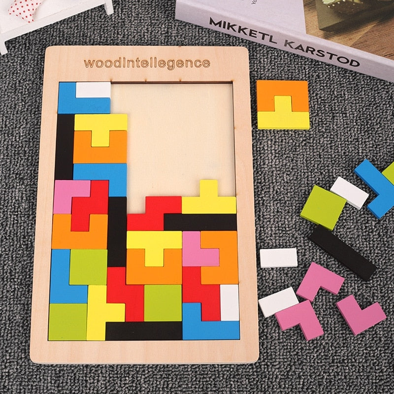 Wooden Puzzle Game - Challenge Your Child's Logic Skills - Promote Early Education and Learning