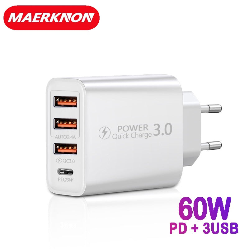 Maerknon 60W USB Charger - Power Up Your Devices with Lightning Speed - Quick and Efficient Charg...