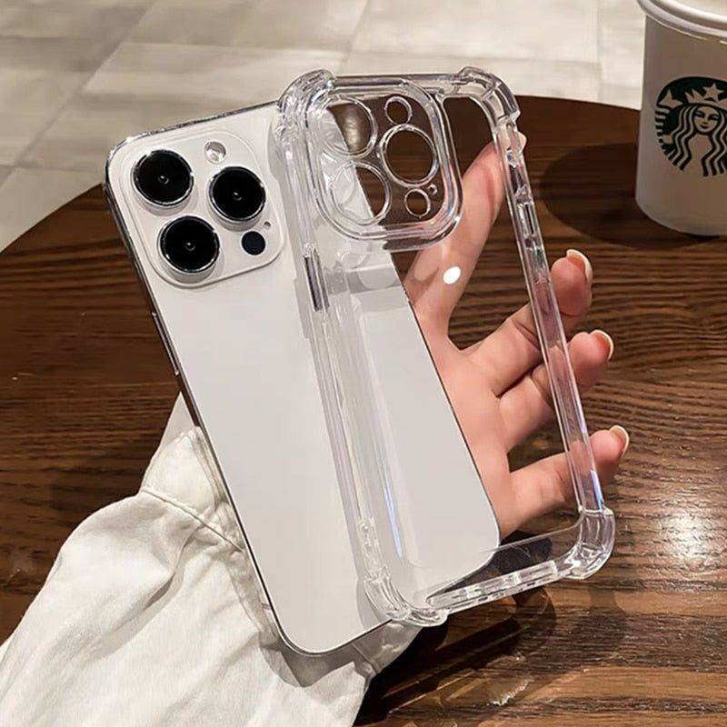 Luxury Shockproof Clear Phone Case - Protect Your iPhone in Style - Full Coverage and Non-Slip Grip