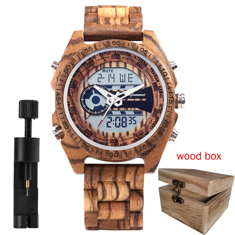 BERRY'S BUYS™ Digital Watch Wooden for Men - Style Meets Sustainability - Make a Statement with Eco-Friendly Timekeeping - Berry's Buys