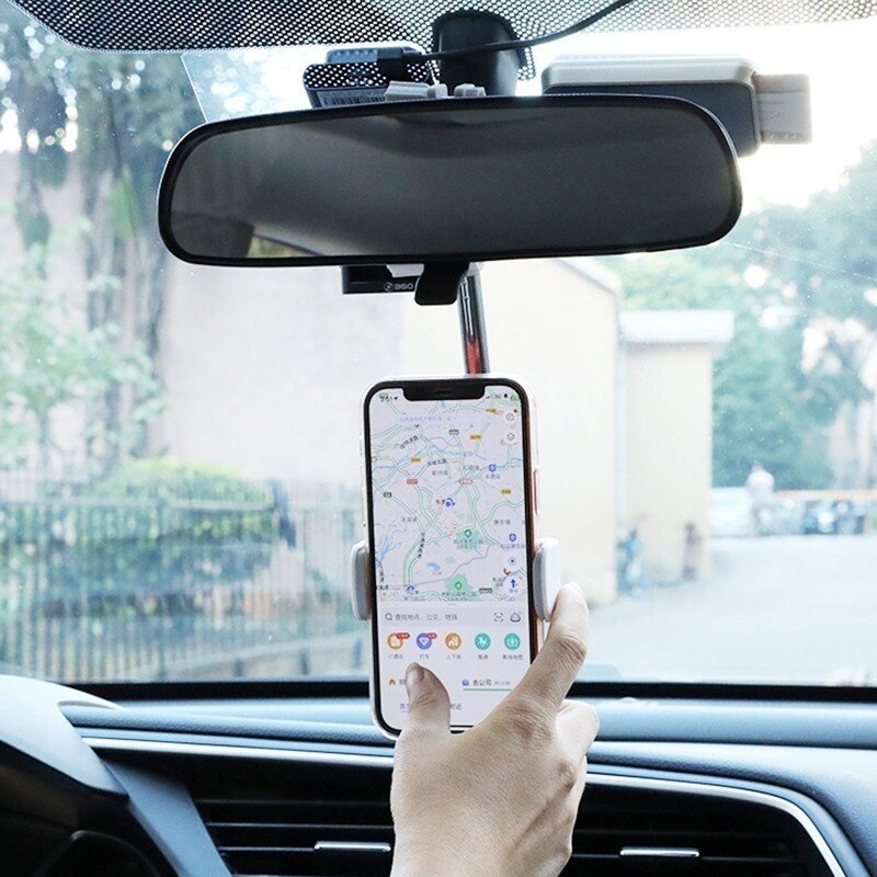 Universal Car Phone Holder Rearview Mirror - Drive Safely and Hands-Free with Ease