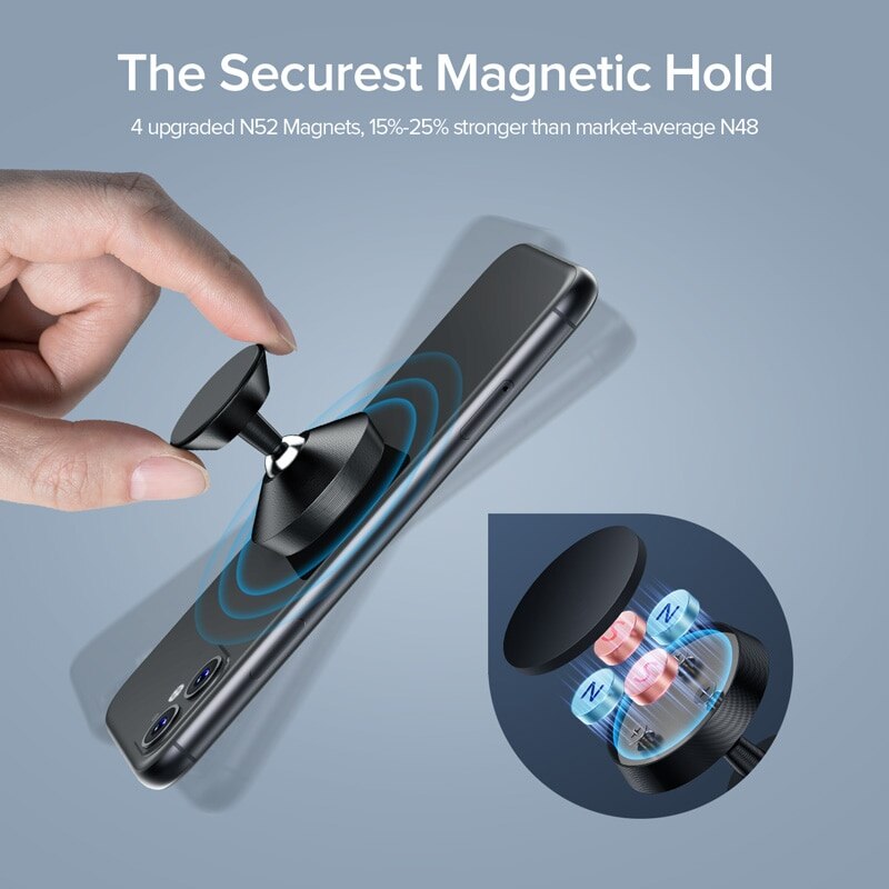 Universal Magnetic Car Phone Holder Stand - Keep Your Hands on the Wheel and Stay Connected on th...