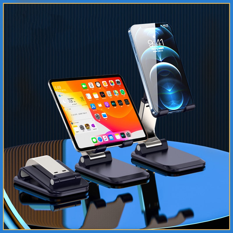 BERRY'S BUYS™ Foldable Metal Desktop Mobile Phone Stand - Keep Your Device Within Easy Reach - Perfect for Home, Office and On-the-Go - Berry's Buys