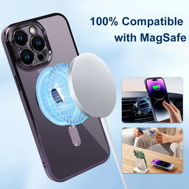 Luxury Transparent Magnetic Wireless Charging For Magsafe Case - Securely Charge Your iPhone in S...
