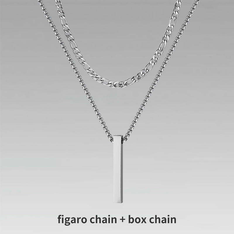 Vnox 3D Vertical Bar Necklace for Men - Make a Statement with Style - Elevate Your Accessory Game