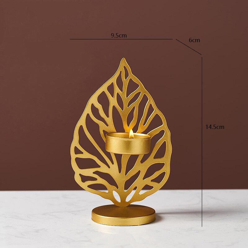 BERRY'S BUYS™ Golden Metal Candlesticks - Add a Touch of Romance and Luxury to Your Home Decor - Handmade Nordic Iron Art Design - Berry's Buys