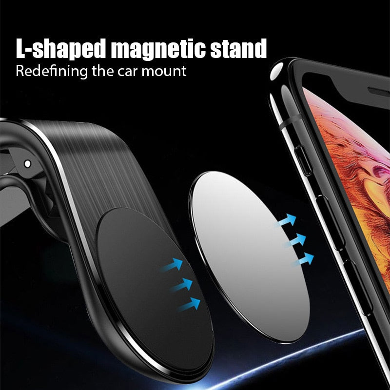 Magnetic L-Type Phone Holder - Keep Your Phone Safe and Hands-Free While Driving - Upgrade Your D...