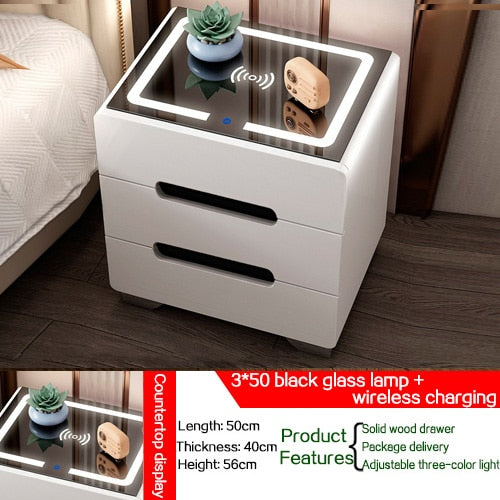 BERRY'S BUYS™ Intelligent Bedside Table - The Ultimate Bedroom Storage Solution - Keep Your Belongings Organized and Charged - Berry's Buys