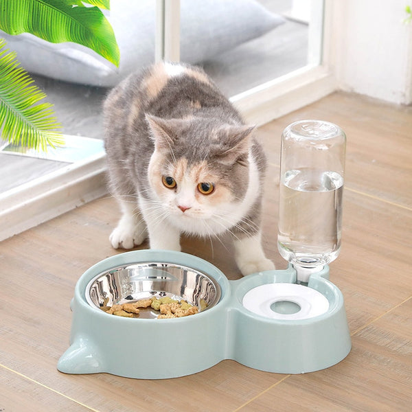 BERRY'S BUYS™ Blue Pet Dog Cat Bowl Fountain - The Automatic Solution to Keep Your Pets Hydrated and Fed All Day Long! - Berry's Buys