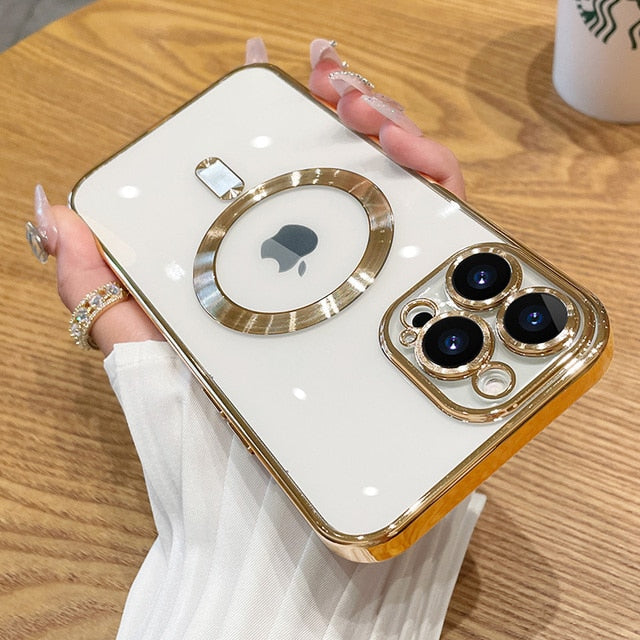 BERRY'S BUYS™ Fashion Transparent Magnetic Wireless Charging Case for Magsafe - The Ultimate Protection for Your iPhone - Effortless Charging on the Go - Berry's Buys