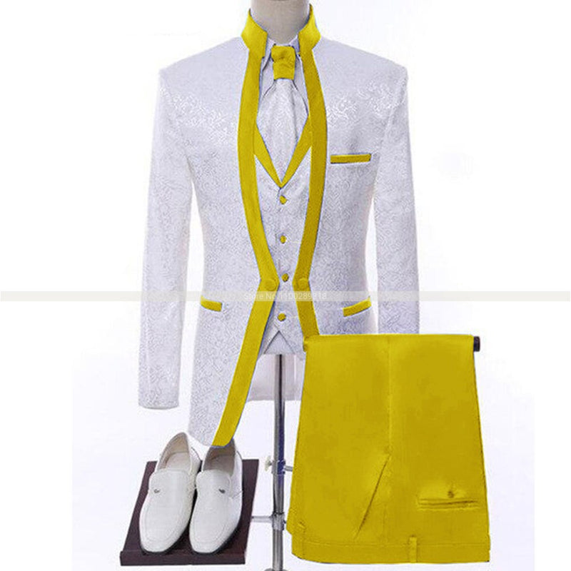 White Royal Blue Men Suit - Make a Statement in Style and Comfort - Perfect for Weddings and Form...