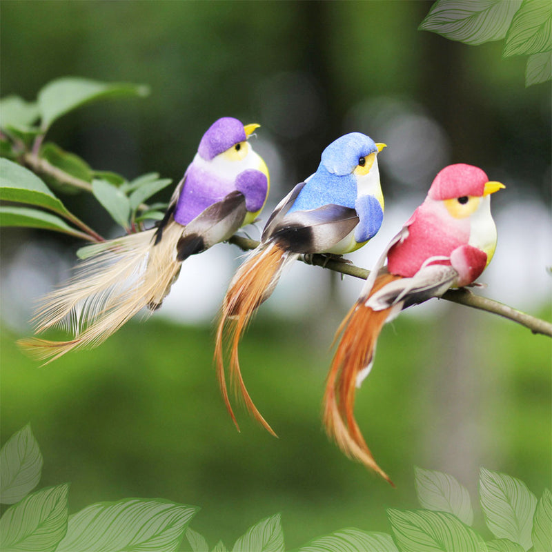 BERRY'S BUYS™ Cute Artificial Birds Fake Foam Animal Simulation Feather Birds Models Tit DIY Craft Wedding Home Garden Ornament Decoration - Berry's Buys