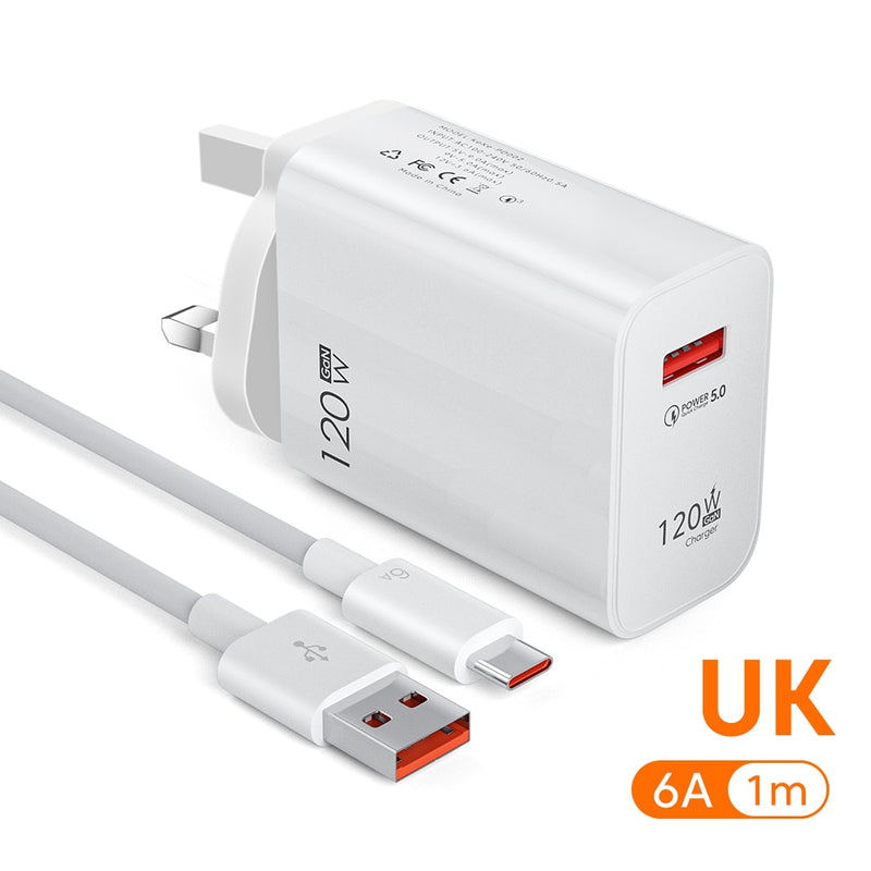 Olaf 120W USB Charger - Fast Charging for On-the-Go Convenience - Charge Your Devices Four Times ...
