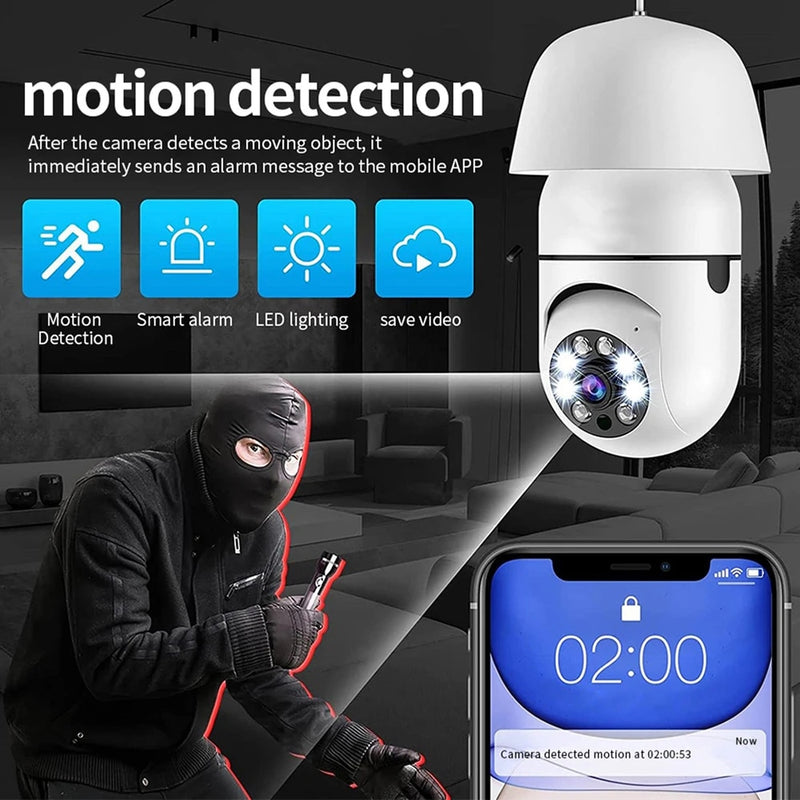 BERRY'S BUYS™ 3MP Wifi Surveillance Camera 1/2/4 PCS Indoor Video Home Security Baby Monitor E27 Bulb Smart Auto Human Tracking Night Vision - Berry's Buys